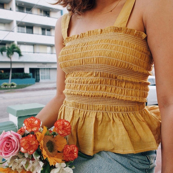 UO Smocked Square Neck Cami - Picture 2 of 2